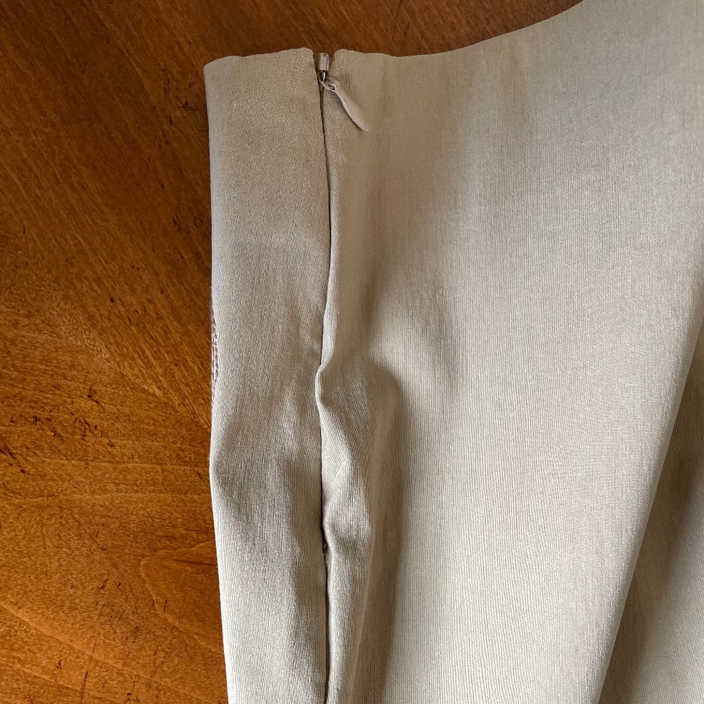 White House Black Market Beige Embroidered Pants 6 - Picture 6 of 8